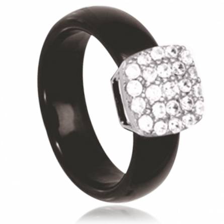 Anillo mujer plata Aruna negro