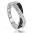 Anillo mujer plata Black n' white negro mini