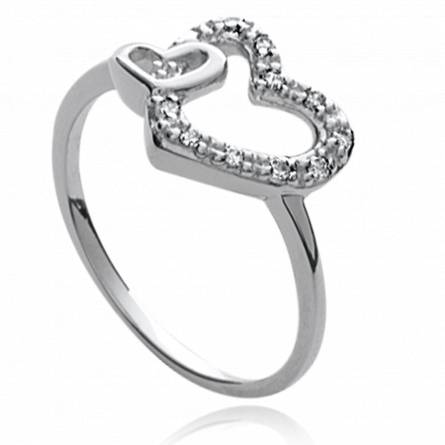 Anillo mujer plata Coeur ennivré corazón