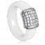 Anillo mujer plata Mily cuadrado blanco mini