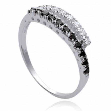 Anillo mujer plata Sensualité negro