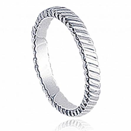 Anillo mujer plata Stries Obliques