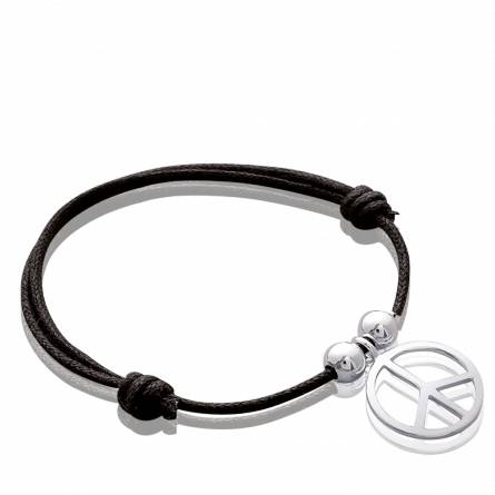 Armband frauen silber Peace 68 friedenszeichen schwarz