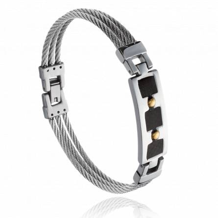 Armband herren goldplattiert Appolo schwarz