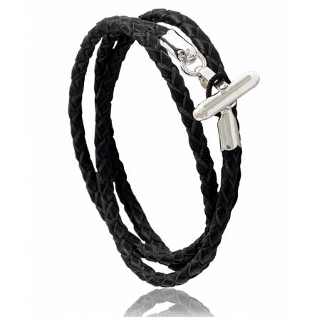 Armband herren leder Austin schwarz