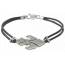 Armband herren leder Templiers Fleur de Lys  schwarz mini