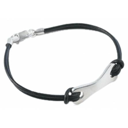 Armband herren leder Trappeur  schwarz