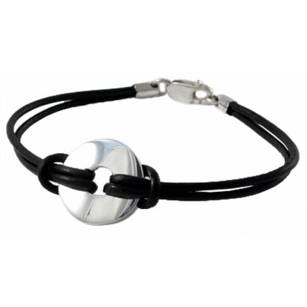 Armband herren leder Zen  schwarz