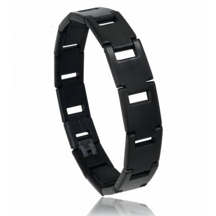 Armband herren stahl Belfast schwarz