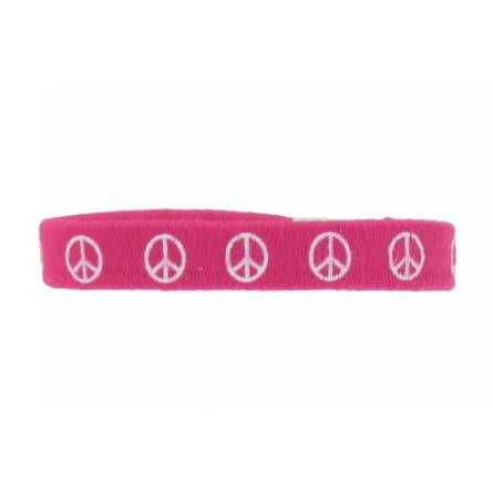 Armband kind gummi Peace friedenszeichen rosa