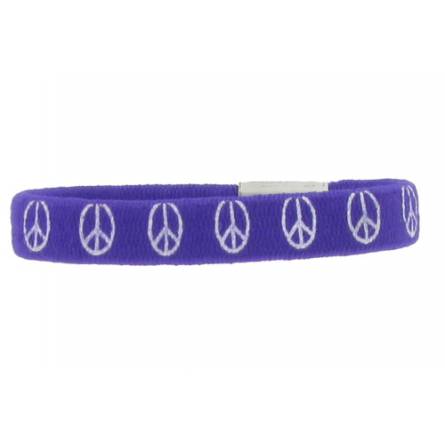 Armband kind gummi Peace friedenszeichen violett