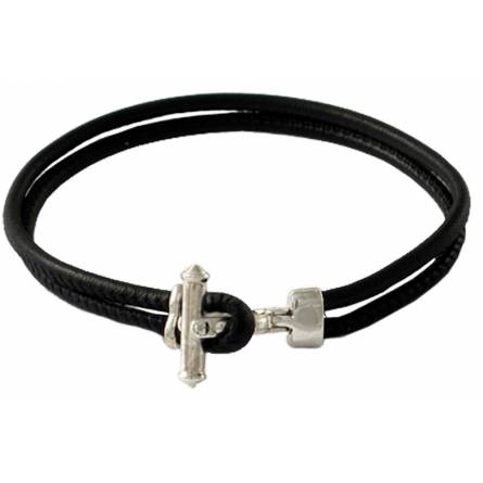 Armbanden heren leer Dandy  zwart