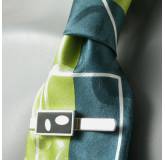 Art Déco Silver Resin Tie Clip