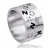 Bague acier All Over Letters
