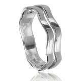 Bague argent ondulé