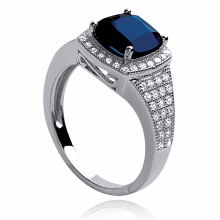 Bague Femme Roza Argent Bleu - Bijoux en Vogue