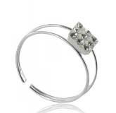 Bague de pied argent carré Aresti