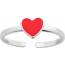 Bague enfant argent Siata coeur rouge 2