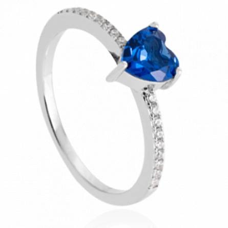 Bague femme argent Afek bleu