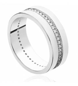 Bague femme argent Agenta blanc