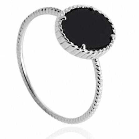 Bague femme argent Claires noir