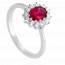 Bague femme argent Coudol rouge mini