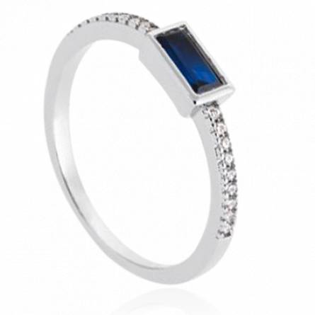 Bague femme argent Dalchand bleu