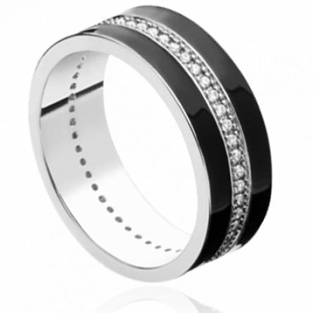 Bague femme argent Dolina noir