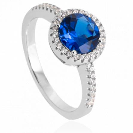 Bague femme argent Gazagnes bleu