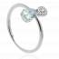 Bague femme argent Jobas bleu mini