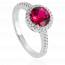 Bague femme argent Kimberlie ronde rouge mini