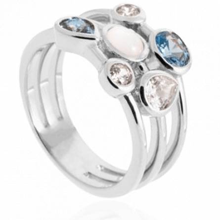 Bague femme argent Mimonia blanc