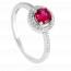 Bague femme argent Noerresoe ronde rouge mini