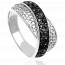 Bague femme argent Olira noir mini