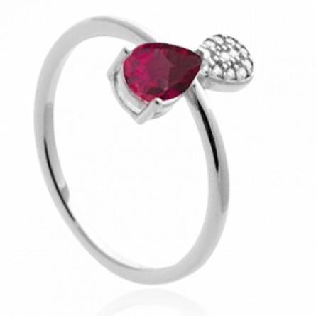 Bague femme argent Pana rose