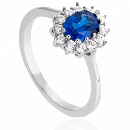 Bague femme argent Priyadarshini bleu