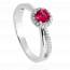 Bague femme argent Saroeung ronde rouge mini