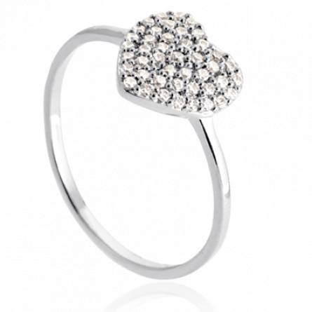 Bague femme argent Saturna coeur