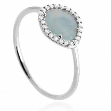 Bague femme argent Shankaren bleu