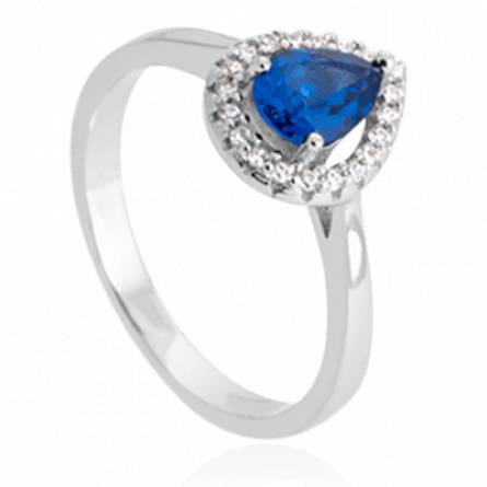 Bague femme argent Shihaz goutte bleu