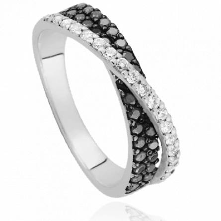 Bague femme argent Symbiona noir