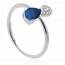 Bague femme argent Trasse bleu mini