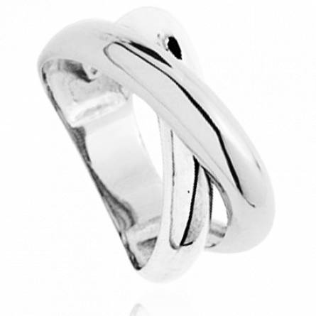 Bague femme argent Tressane