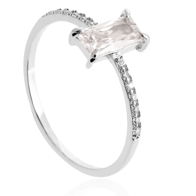 Bague Femme Cercle Argent Rhodié - Bijoux en Vogue