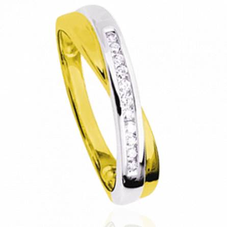 Bague femme métal rhodié Astine