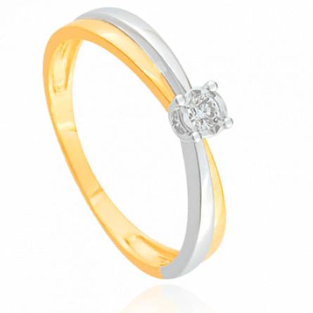 Bague femme métal rhodié Badira