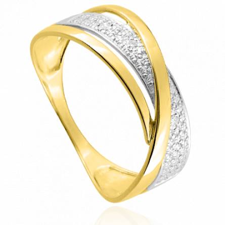 Bague femme métal rhodié Ogara