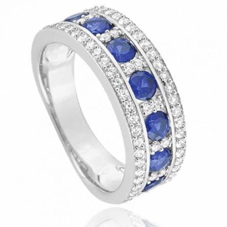 Bague femme or Calena  bleu