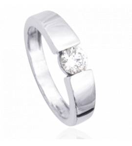 Bague Or Blanc Crystial