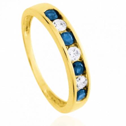 Bague femme or Elia bleu